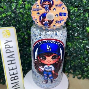 Los Angeles Dodgers Glitter Tumbler - Blue and White